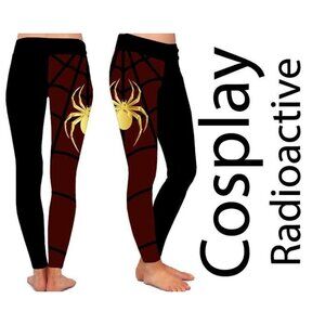 Spiderman Radioactive Cosplay Halloween Easy Costume Print Soft Leggings